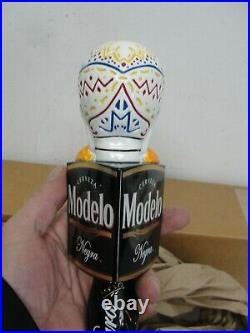 Modelo Negra Rare Lighted Flashing Sugar Skull? Beer Bar Tap Handle Black Nib
