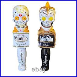 Modelo Sugar Skulls Especial & Negra Beer Tap Handles Day Of The Dead 10 NIB