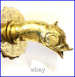 Moroccan Wall Mounted engraved Faucet Fish designe With Molded Brass Handle tap