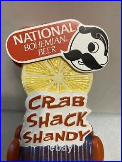 NATIONAL BOHEMIAN CRAB SHACK SHANDY BLUE CLAW CRABS beer tap handle. MARYLAND