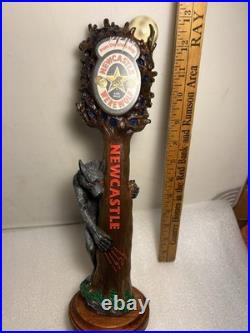 NEWCASTLE WEREWOLF BLOOD RED ALE WEREWOLF draft beer tap handle. ENGLAND