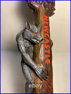 NEWCASTLE WEREWOLF BLOOD RED ALE WEREWOLF draft beer tap handle. ENGLAND