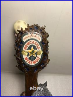 NEWCASTLE WEREWOLF BLOOD RED ALE WEREWOLF draft beer tap handle. ENGLAND