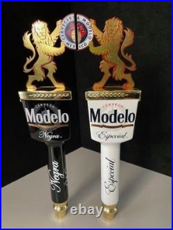 NEW (2) Modelo Negra & Especial 3 Sided Beer Tap Handle Pair For Kegerator Lot
