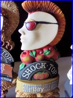 NEW 7 Shock Top Beer Tap Handle Lot Pretzel Apple Raspberry Chocolate Honey Bar