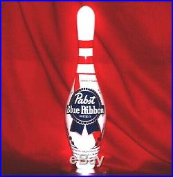 NEW IN BOX PABST BLUE RIBBON BEER BOWLING PIN TAP HANDLE with25 COASTERS & OPENER