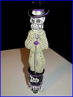 NEW Left Coast Voodoo Skeleton American Stout Beer Tap Handle Top Hat Cane lot