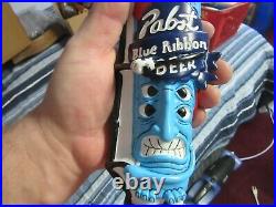 (NEW) Pabst Blue Ribbon Beer Tap Handle Tiki Totem Pole Bar Tavern PBR Man Cave