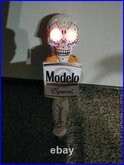 NIB Badass Rare Lighted Modelo Especial Sugar Skull 11.5 Draft Beer Tap Handle