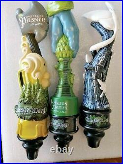 NIB Beer Tap Handle Lot of 3 Napoleon Complex Uncle Rick's Lunatic Wicked Weed