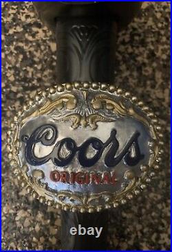 NIB Original Coors Rodeo Hat and Belt Buckle Tap Handle 11 Inches