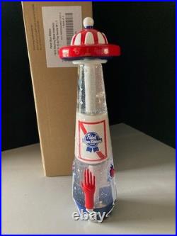 NIB Pabst Blue Ribbon UFO Abduction Tall Beer Tap Handle Bar Kegerator