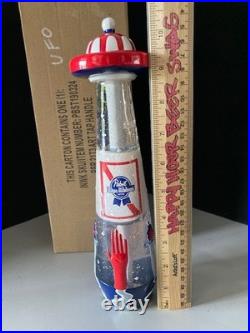 NIB Pabst Blue Ribbon UFO Abduction Tall Beer Tap Handle Bar Kegerator NIB Pabst Blue Ribbon UFO Abduction Tall Beer Tap Handle Bar Kegerator