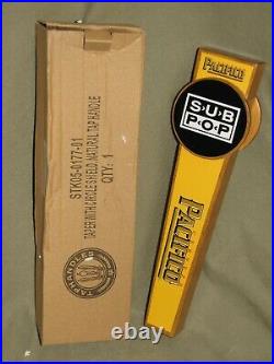NIB Pacifico 11 Beer tap handle Sub Pop Record Label Circle Wood Free Ship