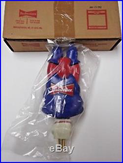 NIB VINTAGE FLYING BUD MAN figural BEER TAP HANDLE KEG TOPPER KNOB Budweiser NIB VINTAGE FLYING BUD MAN figural BEER TAP HANDLE KEG TOPPER KNOB Budweiser