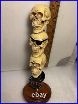 NORTHWEST BREWING BARON 3 SKULLS BLOOD ORANGE Draft beer tap handle. WASHINGTON