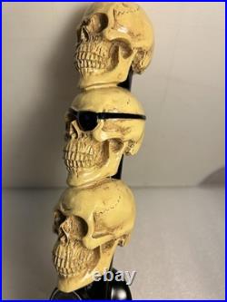 NORTHWEST BREWING BARON 3 SKULLS BLOOD ORANGE Draft beer tap handle. WASHINGTON