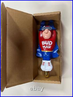 NOS Budweiser Bud Man Beer Tap Handle In Original Box