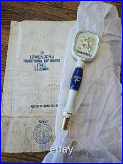 NOS Vintage LÖWENBRÄU Tall Tap Handles Original Case of 10 Miller Brewing Co