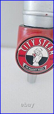 Naughty Nurse City Steam Beauty Sexy Red Head 11 Draft Beer Tap Handle