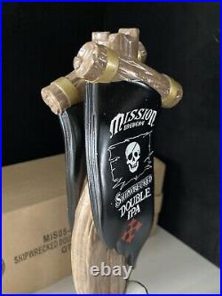New Mission Double Ipa Shipwreck Beer Tap Handle Pirate Skull Kegerator Lot