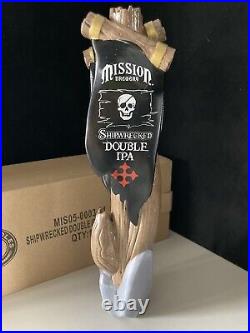 New Mission Double Ipa Shipwreck Beer Tap Handle Pirate Skull Kegerator Lot