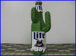 New Vtg 1995 Miller Lite Beer 3-d Oasis High Life Cactus Tap Handle Tapper Knob