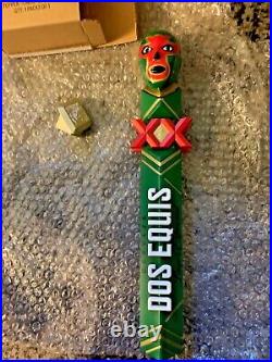 New in Box Dos Equis Luchador Tap Handle Topper withNew Tap Handle