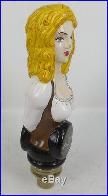 OLD WORLD BEER Figural Blonde Lady Woman TAP HANDLE PORCELAIN CERAMIC ARIZONA