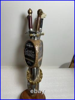 OMMEGANG GAME OF THRONES IRON THRONE KINGS SWORDS draft beer tap handle NEW YORK