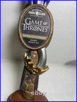 OMMEGANG GAME OF THRONES IRON THRONE KINGS SWORDS draft beer tap handle NEW YORK