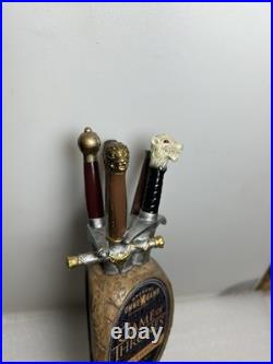OMMEGANG GAME OF THRONES IRON THRONE KINGS SWORDS draft beer tap handle NEW YORK