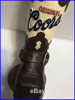 ORIGINAL COORS COWBOY BOOT beer tap handle. COLORADO
