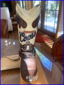 ORIGINAL COORS COWBOY BOOT draft beer tap handle. COLORADO