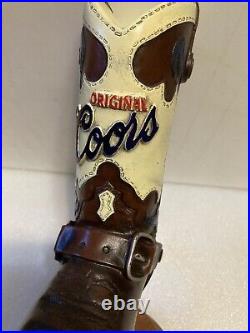 ORIGINAL COORS COWBOY BOOT draft beer tap handle. COLORADO