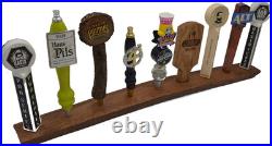 Oak Whiskey Barrel Stave 9 Beer Tap Handle Display