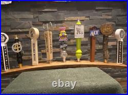 Oak Whiskey Barrel Stave 9 Beer Tap Handle Display