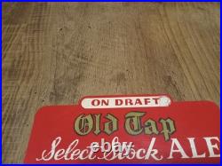 Old Tap Select Stock Ale On Draft Die Cut Plastic Advertising Sign RARE