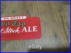 Old Tap Select Stock Ale On Draft Die Cut Plastic Advertising Sign RARE