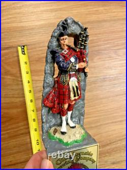 Olde Burnside Beer Tap Handle Knob Keg Bar Top Dirty Penny Ale Bagpipe and Stand
