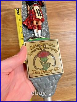 Olde Burnside Beer Tap Handle Knob Keg Bar Top Dirty Penny Ale Bagpipe and Stand