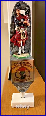 Olde Burnside Beer Tap Handle Knob Keg Bar Top Dirty Penny Ale Bagpipe and Stand