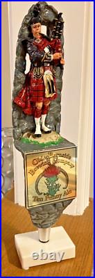 Olde Burnside Beer Tap Handle Knob Keg Bar Top Dirty Penny Ale Bagpipe and Stand