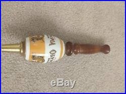(Oly) Olympia Beer Barrel Tap Handle Brass, Ceramic, Wood, Vintage, Man cave