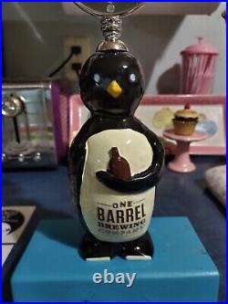 One Barrel Brewing Penguin Large Beer Tap Handle Knob Brand New In Box Rare