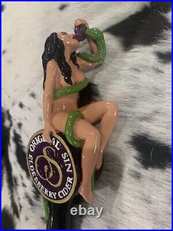 Original Sin Elderberry Cider 10.5 Inch Woman & Serpent Hand-Painted Tap Handle