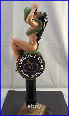 Original Sin Elderberry Cider Beer Tap Handle Rare Figural Girl Beer Tap Handle
