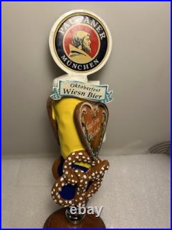 PAULANER MUNCHEN OKTOBERFEST BEER AND PRETZELS draft beer tap handle. GERMANY