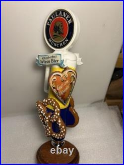 PAULANER MUNCHEN OKTOBERFEST BEER AND PRETZELS draft beer tap handle. GERMANY