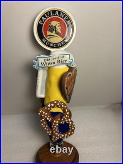 PAULANER MUNCHEN OKTOBERFEST BEER AND PRETZELS draft beer tap handle. GERMANY